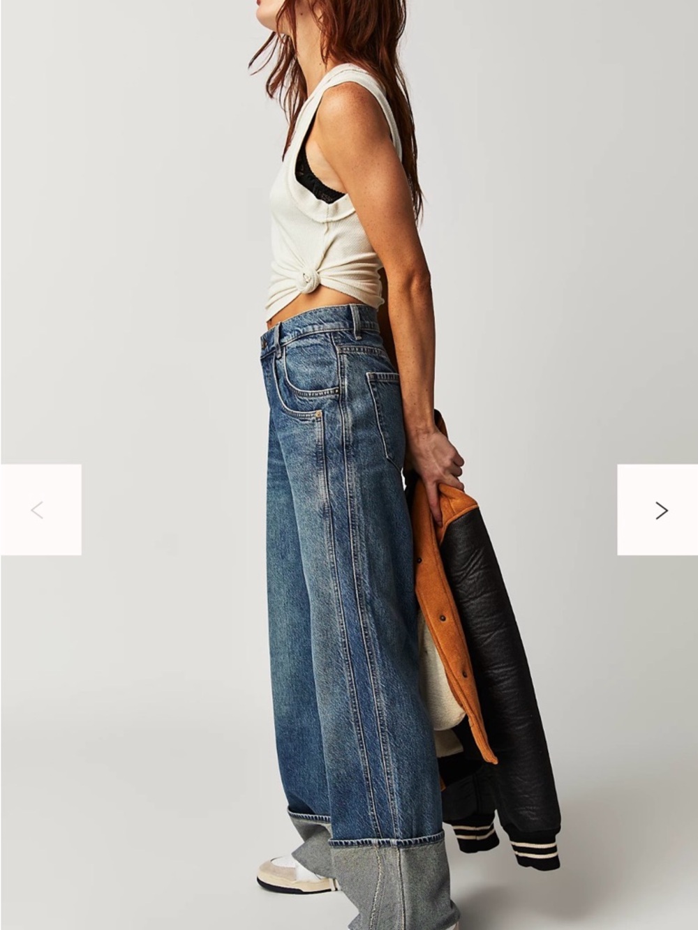We The Free High-Rise Wide Leg Jeans in Medium Blue